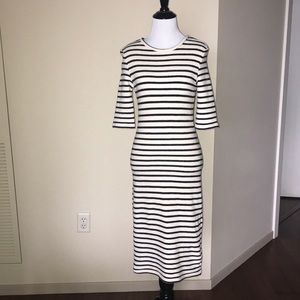 NWOT-Navy and white FRNCH striped cotton dress
